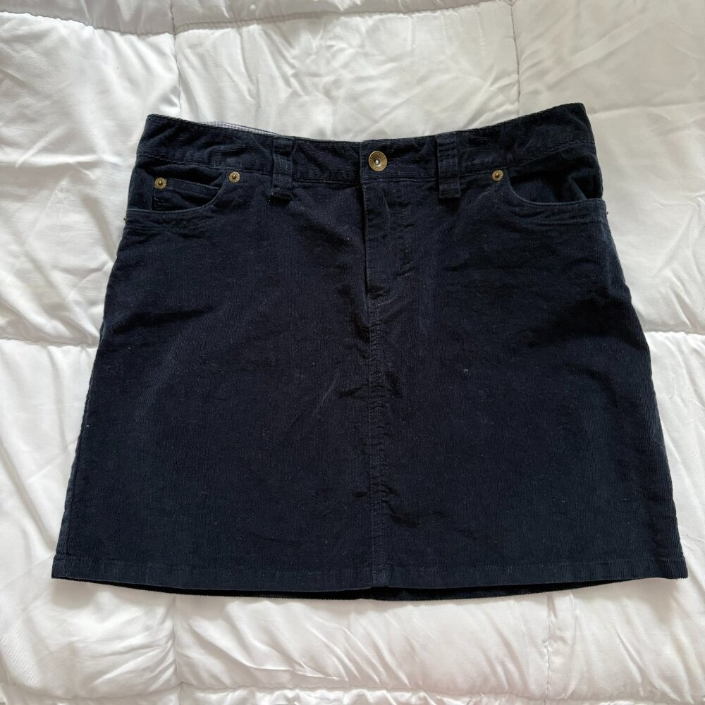 Vineyard Vines Navy Corduroy Mini Skirt Stretch Pockets Whale Academia Preppy 8